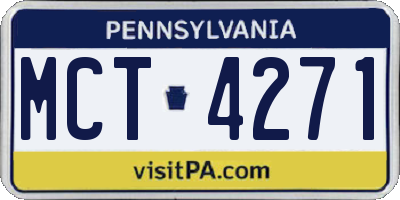 PA license plate MCT4271