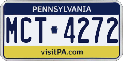 PA license plate MCT4272