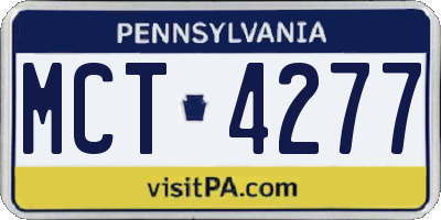 PA license plate MCT4277