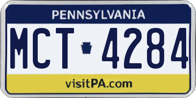 PA license plate MCT4284