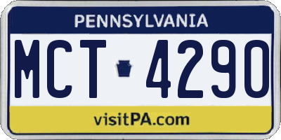 PA license plate MCT4290