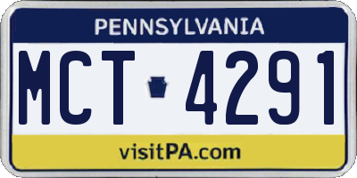 PA license plate MCT4291