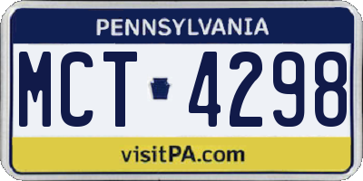 PA license plate MCT4298