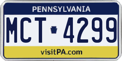 PA license plate MCT4299