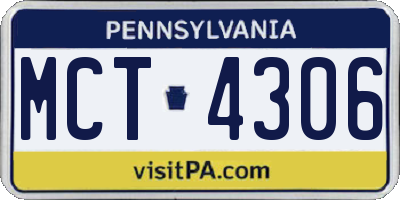 PA license plate MCT4306