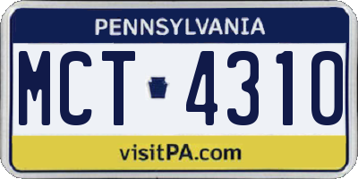 PA license plate MCT4310
