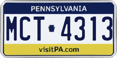 PA license plate MCT4313