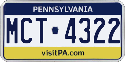 PA license plate MCT4322
