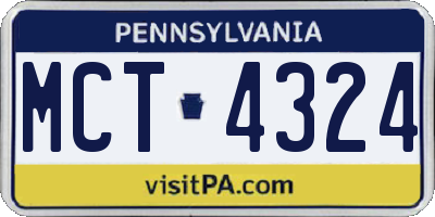PA license plate MCT4324