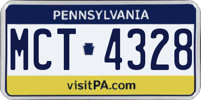 PA license plate MCT4328