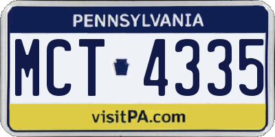 PA license plate MCT4335