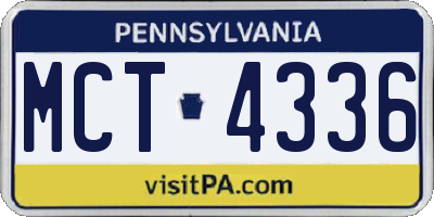 PA license plate MCT4336
