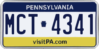 PA license plate MCT4341