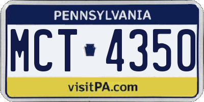 PA license plate MCT4350