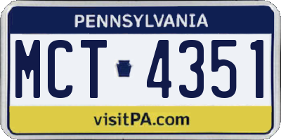 PA license plate MCT4351