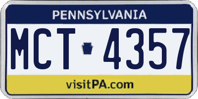 PA license plate MCT4357