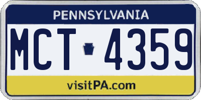 PA license plate MCT4359