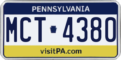 PA license plate MCT4380