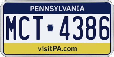 PA license plate MCT4386