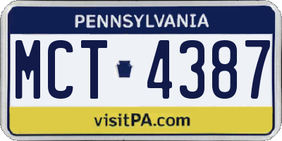 PA license plate MCT4387