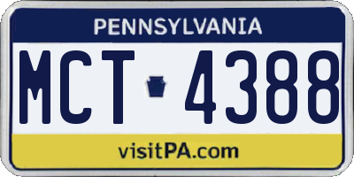 PA license plate MCT4388