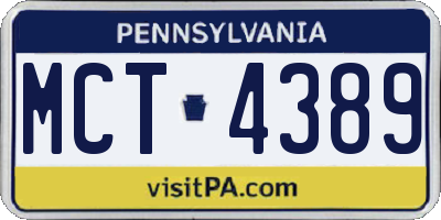 PA license plate MCT4389