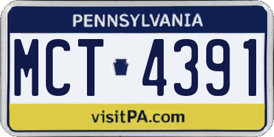 PA license plate MCT4391