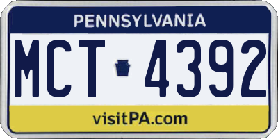 PA license plate MCT4392
