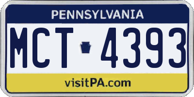PA license plate MCT4393