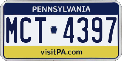 PA license plate MCT4397