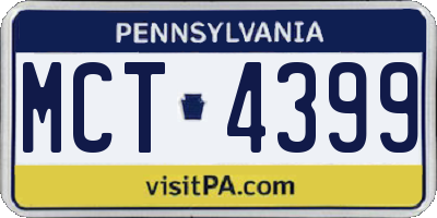 PA license plate MCT4399