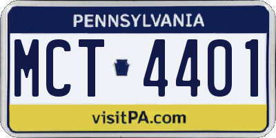PA license plate MCT4401