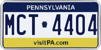 PA license plate MCT4404