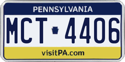 PA license plate MCT4406