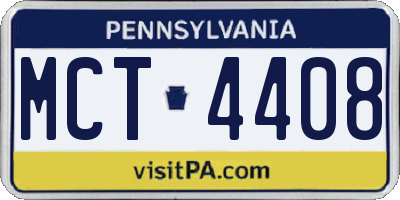 PA license plate MCT4408