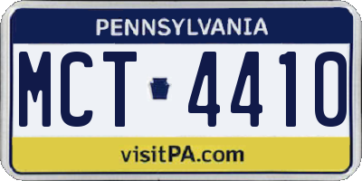PA license plate MCT4410