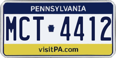 PA license plate MCT4412
