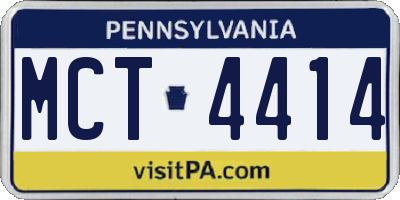 PA license plate MCT4414