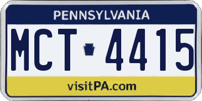 PA license plate MCT4415