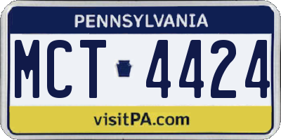 PA license plate MCT4424