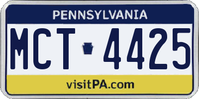 PA license plate MCT4425