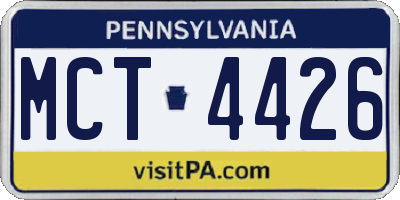 PA license plate MCT4426