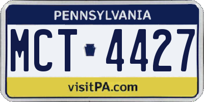 PA license plate MCT4427