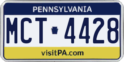 PA license plate MCT4428