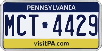 PA license plate MCT4429
