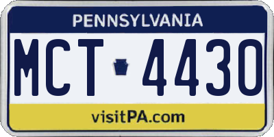 PA license plate MCT4430