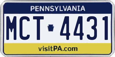 PA license plate MCT4431