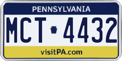 PA license plate MCT4432
