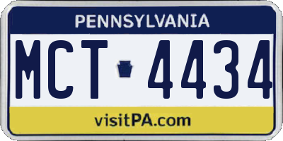 PA license plate MCT4434