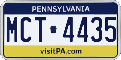 PA license plate MCT4435